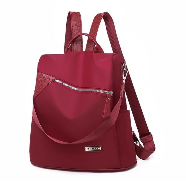 

leather luggage tag2020 new fashion backpack womens casual all-match womens backpack multi-function oxford cloth shoulder soft leather backp