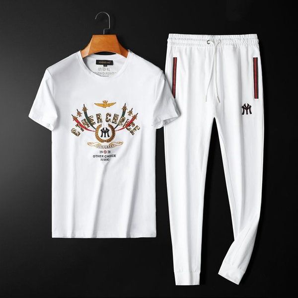 

men designer s tracksuits cardigan jackets long pants casual active suits mens long pants and t shirt set 2 pcs men jogging suits, Gray