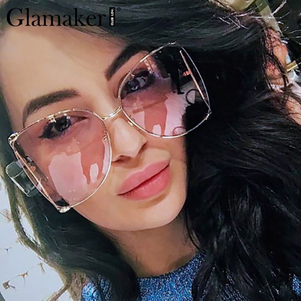 

sunglasses glamaker oversized fashion lady women elegant vintage sunglass retro female summer streetwear party, White;black