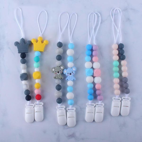 

toddler for beads newborn nipple silicone chain 2pcs lot baby pacifier feeding gift holder clips infant abmcg