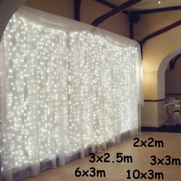 

3x1/3x3/4x0.6m led icicle string lights christmas fairy lights garland outdoor home for wedding/party/curtain/garden decoration