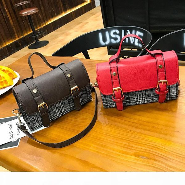 

2019 new chaohan version of 100-lap plaid satchel girl satchel fashion one-shoulder bag