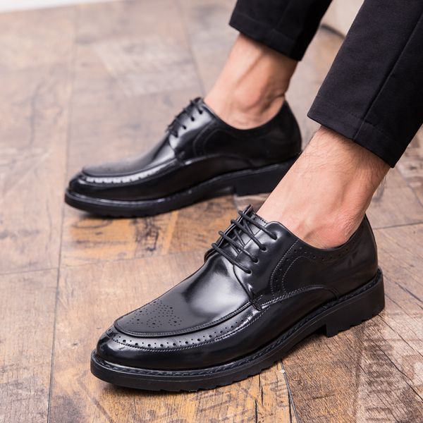 

oxford shoes men lace up elegant italian wedding shoes men brogue coiffeur brown black dress formal classic brand