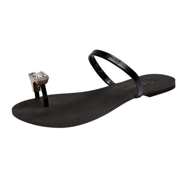 

women fashion shoes summer footwears flip flop flat slides outdoor sandals, Black