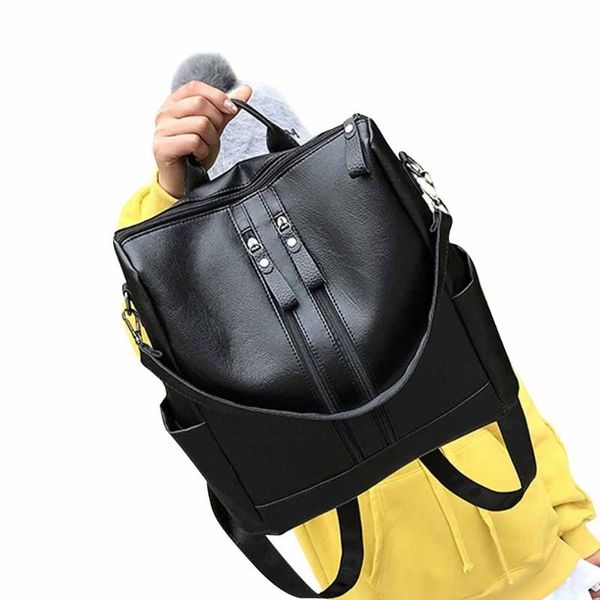 

2020 new fashion woman backpack youth pu leather backpacks for teenage girls female school shoulder bag