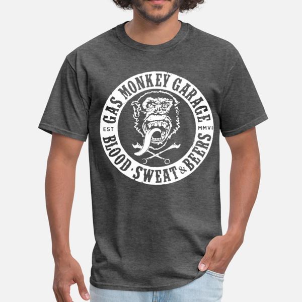 

official gmg gas monkey garage blood sweat and hus t shirt men fitness short sleeve round neck solid color fitness basic spring autumn