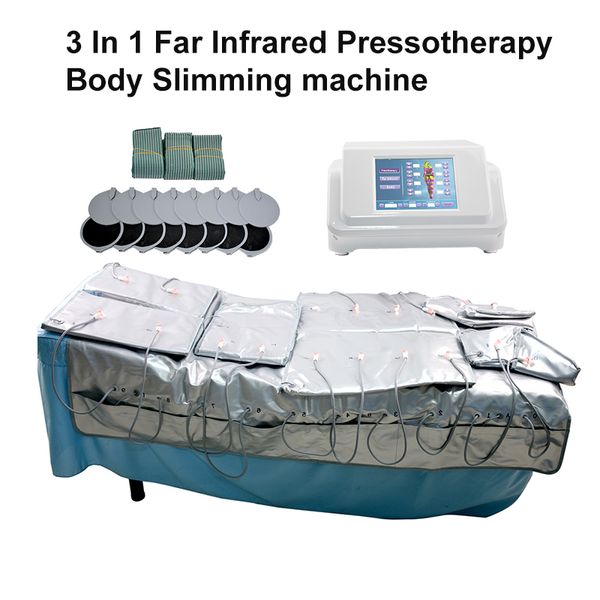 Бесплатная доставка! 3 в 1: нагрев + давление воздуха + инфракрасный + стимулятор мышц прессотерапия машина для похудения для лимфодренажной коррекции фигуры