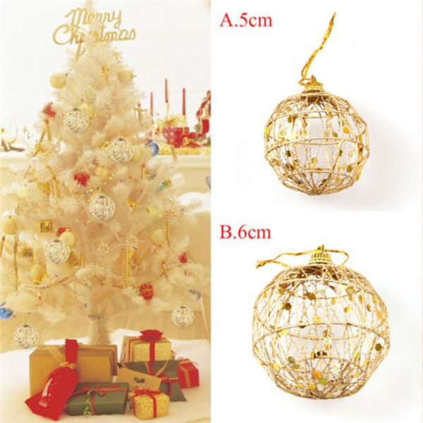 

6pcs glitter new year christmas balls baubles xmas tree hanging ornament decor
