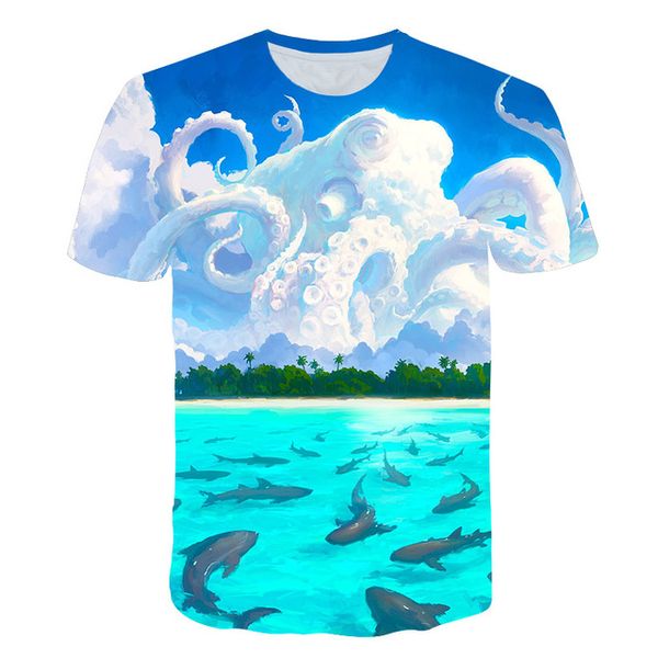 

fishing fish new o collar summer 3d print shirts graphic humor anime men clothing