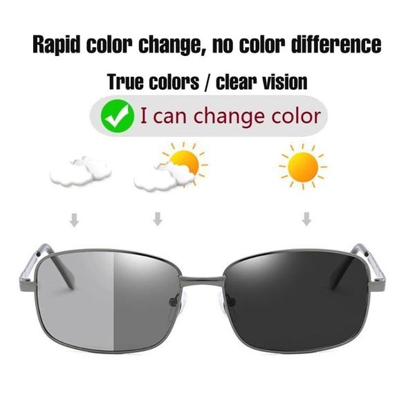 

wishclub new pchromic sunglasses men polarized chameleon glasses male sun glasses day night vision driving eyewea, White;black
