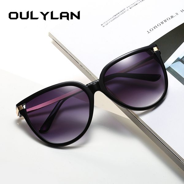 

oulylan vintage cat eye sunglasses women men luxury design sun glasses shades men big frames sunglass uv400 cateyes eyewear, White;black