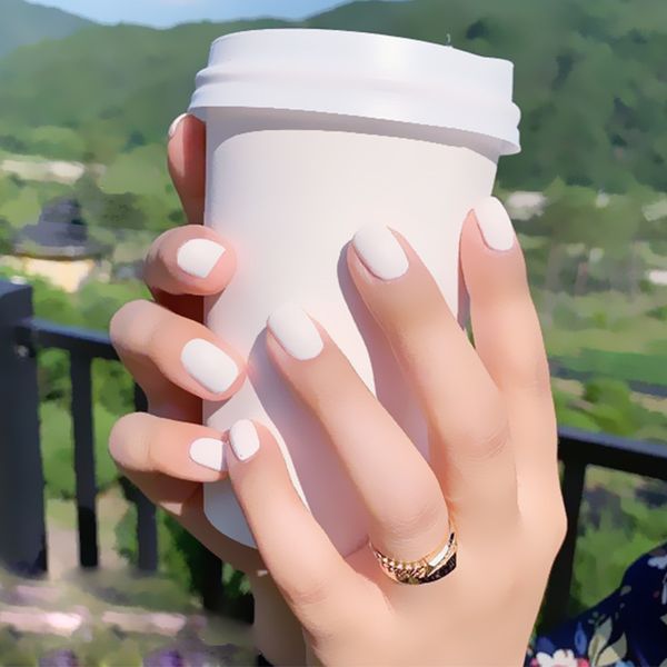 

24pcs fake nails waterproof false nails durable short flat matte false tips press on, Red;gold