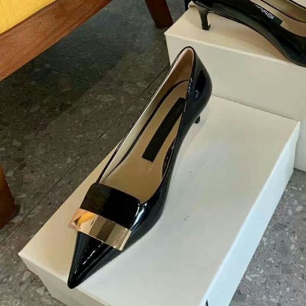

dress shoes fashion for women comfortable non-slip thin heel metal decoration pointed toe wedding prom, Black
