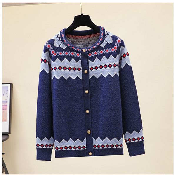 

820 2020 autumn brand same style regular long sleeve crew neck kint sweater button women clothes xiurong, White;black