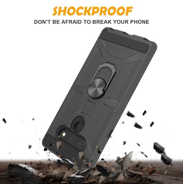 

cgjxsmobile phone case ares armor 360 magnetic suction car bracket and business crazy horse pattern wallet for lg k51 stylo 6