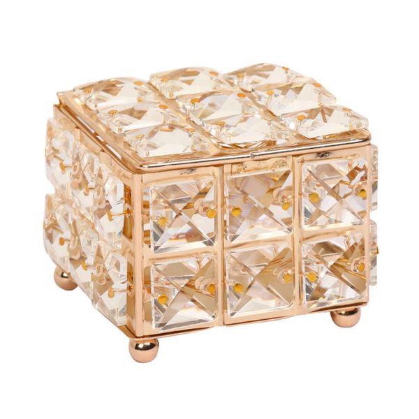 

european crystal earring ring storage box with lid lipstick jewelry display case e15e, Pink;blue