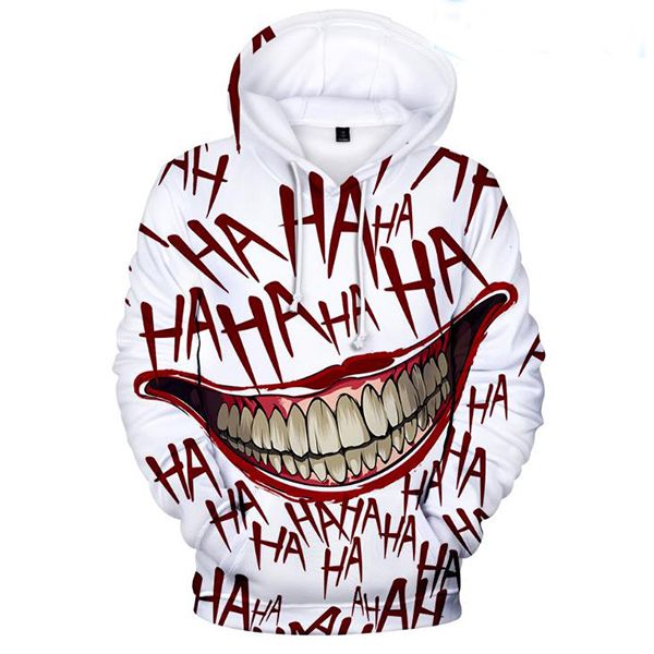 

new men designers clothes 2020 hoodie men s clothing 3d clown printing hoodies mens tracksuit 111, Black