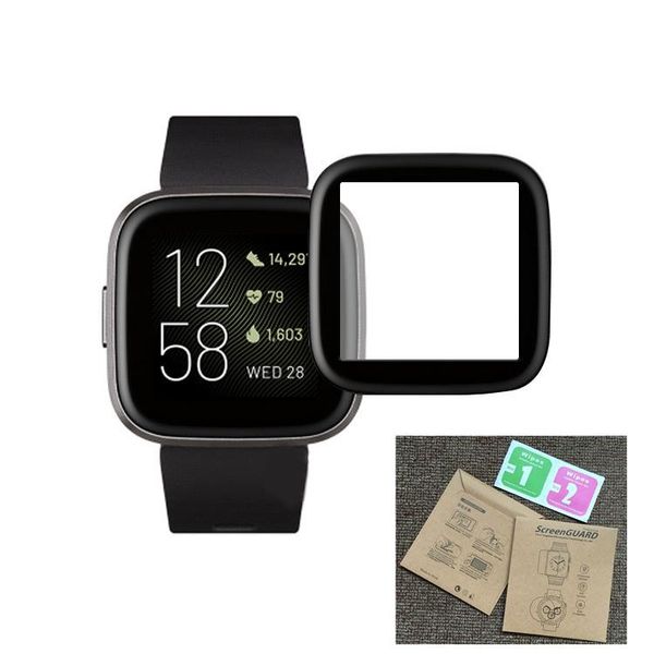 

cgjxssoft pet pmma 3d curved full cover for fitbit versa versa 2 in retail package 100pcs /lot