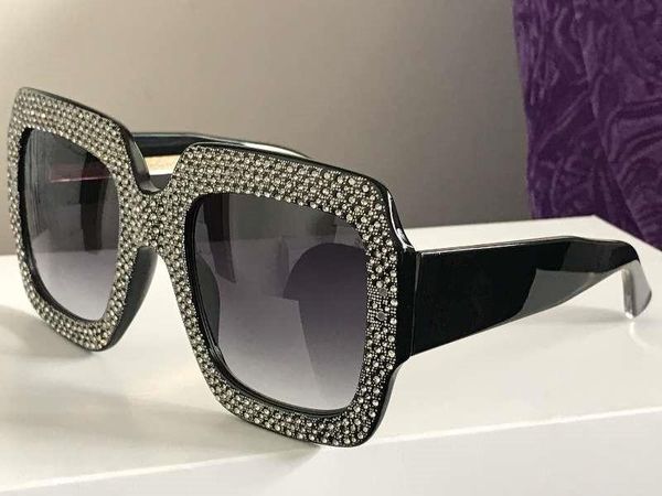 

2020 new 41468 sunglasse0048 luxury sunglasses large frame elegant special designer with diamond frame built-in circular lens quality, White;black