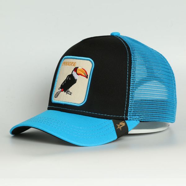 

bonÃ©s de beisebol animals camouflage om sun cap paradise toucan golden embroidery trucker mesh hat gorra, Blue;gray