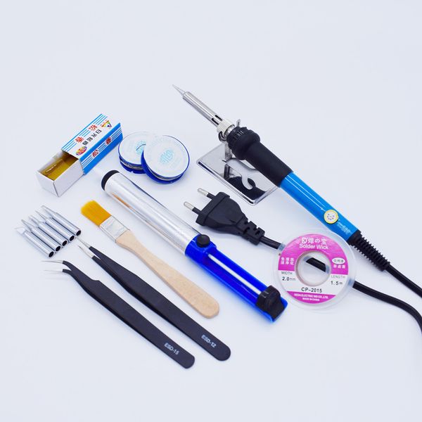 

60w adjustable temperature electric soldering iron welding tool kit eu/us