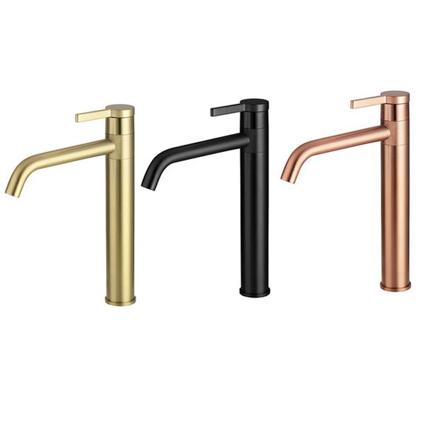 

brushed gold/gold/mablack brass bathroom faucet deck mounted rotating tap and cold water mixer taps