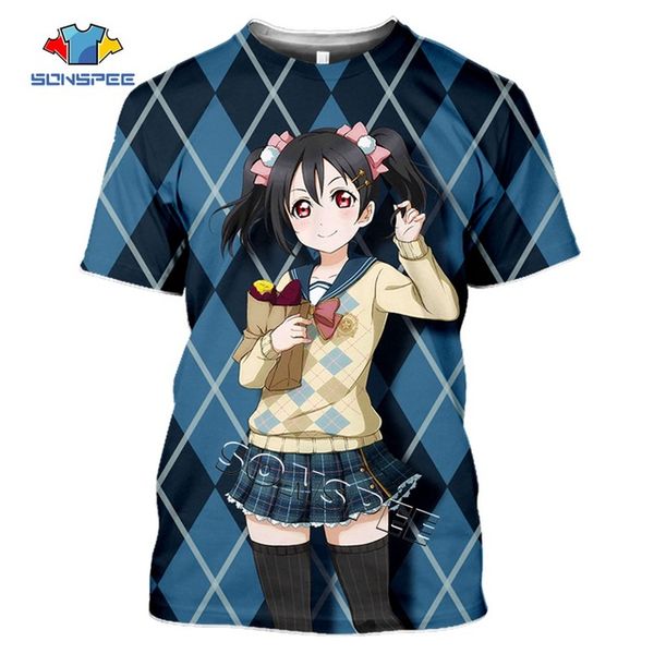

3d anime girl love live summer idol girl men pullover 3d print shirts plus size graphic funny men clothing