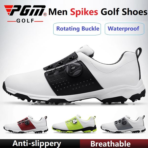

2020 golf shoes men waterproof breathable golf shoes rotating knobs buckle slip resistant sports sneakers outdoor trainers