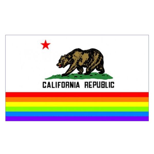 Califórnia do arco-íris Lesbian Gay Pride Flag, personalizado 3x5ft Bandeiras penduradas Nacional Publicidade, Outdoor Indoor, frete grátis
