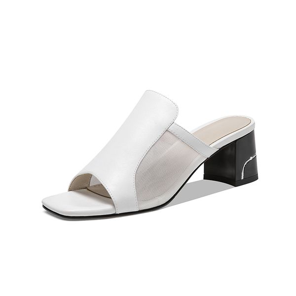 

2020 fashion women sandals summer high heels shoes genuine leather ankle strap party wedding shoes peep toe 42 43, Black