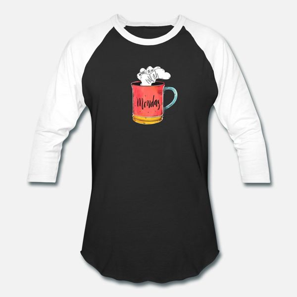 

cute watercolor monday quote with coffee cup t shirt men create short sleeve s-xxxl natural anti-wrinkle breathable spring autumn family