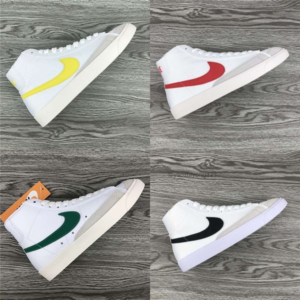 

2020 sb blazer mid 77 shoes lucid green sail white chicago and toronto canvas pacific blue habanero red shoes size 36-45, Black