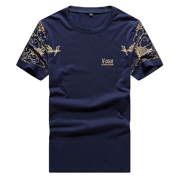 

spring and summer running suit short sleeve dragon design printed atmosphere comfortable shorts breathable two-piece men, Black