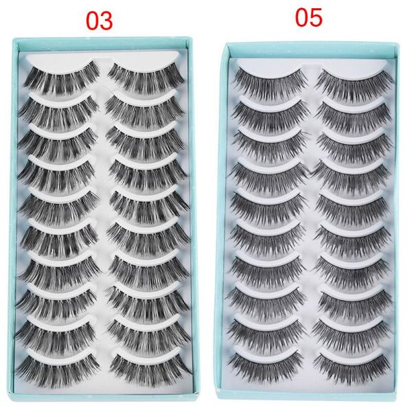 

10 pairs false eyelashes long wispy lashes extension eye makeup beauty tools handmade reusable lashes