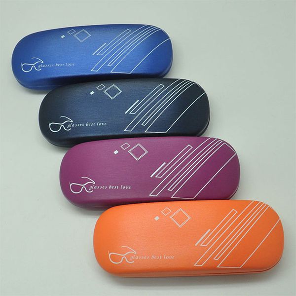 

new fashion portable sunglasses case box men and women leather glasses hard case trend protective reading glasses, Silver