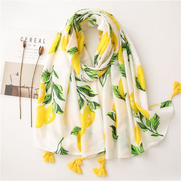 

fashion woman scarves large shawl sunscreen ladies travel wrps fruit printed tassel beach stoles, Blue;gray