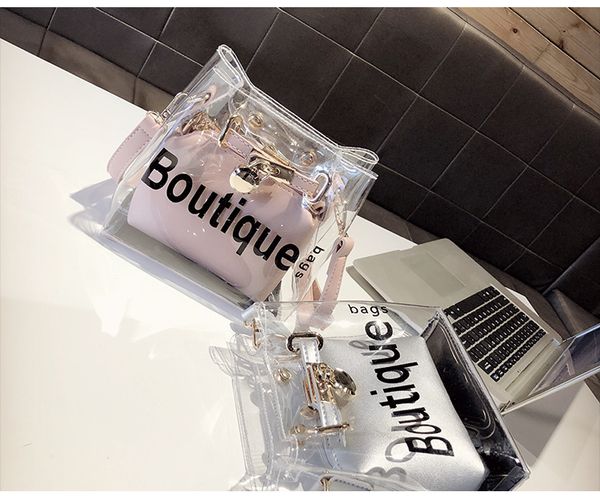 

wxfbbaby пвх одно плечо crossbody сумки посыльного женский прозрачный мешок письмо ясно желе сумка челнока мода маленький