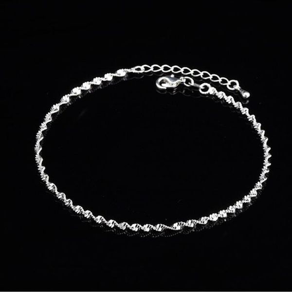 

anklets fashion twisted weave chain for women anklet 925 sterling silver bracelet foot jewelry on, Red;blue