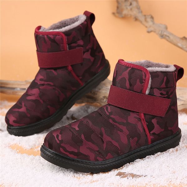 

snow boots 2020 warm fur plush insole women winter boots square heels flock ankle shoes lace-up winter shoes woman