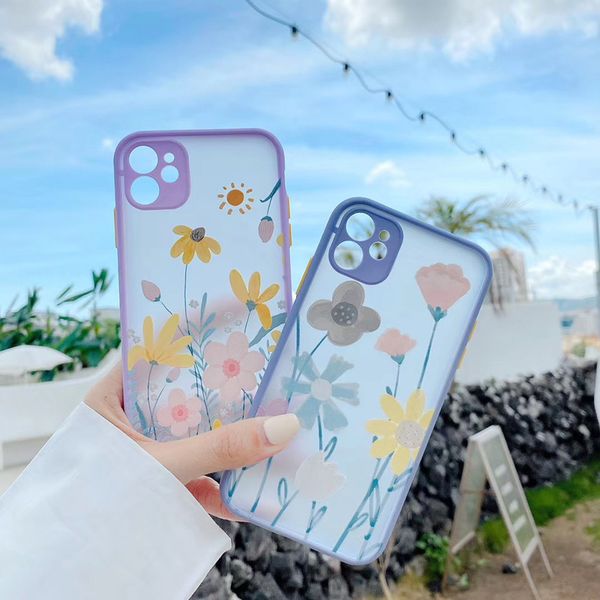 

iphone 11 pro case for iphone 11 pro max x xr xs max 7 8 plus se2020 floral relief matte bumper phone cover fashion