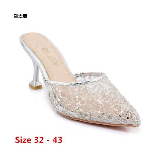 

summer pumps gladiator sandals shoes women slingbacks high heels sandal lady high heel shoes small big size 32 - 43, Black