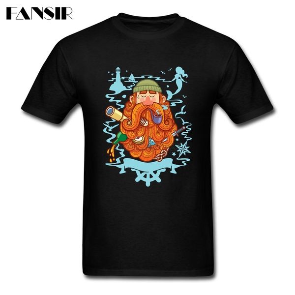 

rock t-shirt man sailor man with beard men t shirts 100% cotton short sleeve teenage clothing