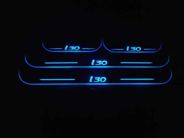 

acrylic door sill plate strip with led decorative welcome light moving door scuff for i30
