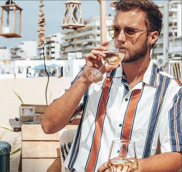 

causal streetwear clothing summer mens short sleeve mixed color shirts turn down collar fashion shirts designer hawaii striped, White;black