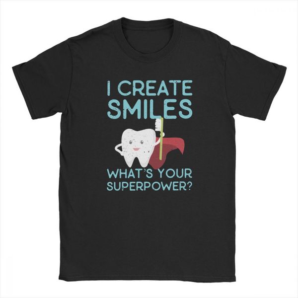

i create smiles t-shirt men dentist dental hygienist short sleeve vintage tees o neck 100% cotton gift idea t shirt