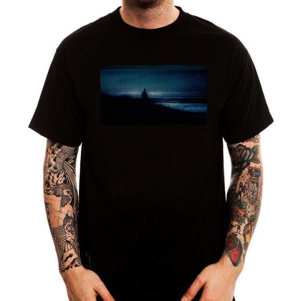 

печать мужчины / мужчины мода хлопок dark waters night alone помутнение vhs стиль логотипа ситца мужчин футболки topprinted футболки