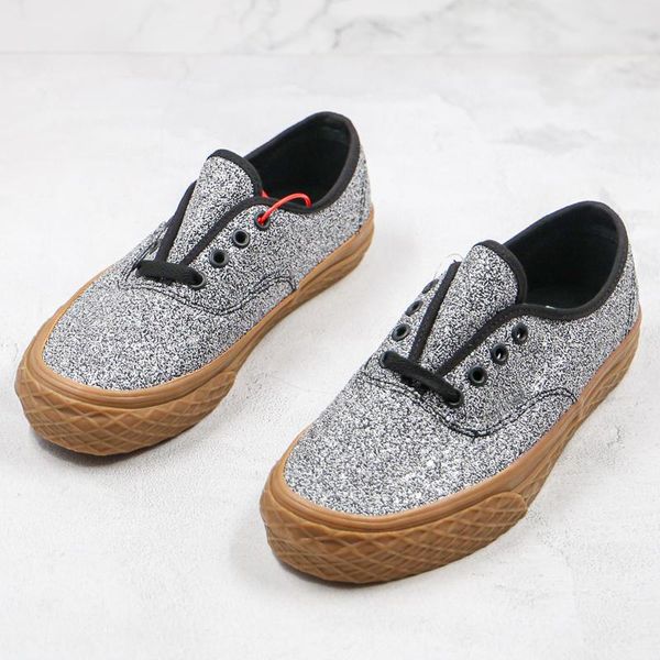 

new men women casual shoes aut bright stars sequins series rubber sole shiny skateboard shoes canvas low sneakers classic sports trainer, Black