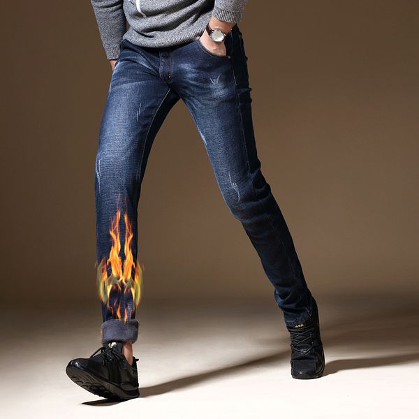 

black skinny jeans men winter autumn stretch denim jeans man elastic casual slim jean pants male quality homme, Blue