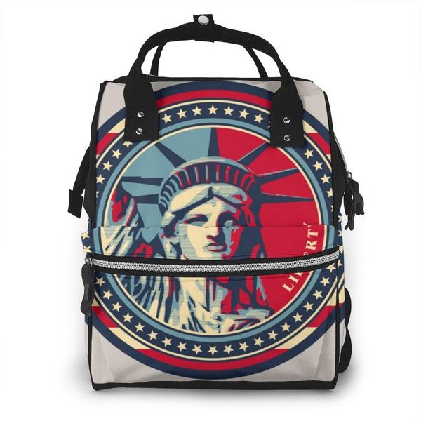 

mummy bag statue of liberty nappy backpack large capacity stroller bag mom baby multi-function waterproof diaper