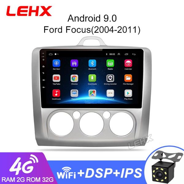 

lehx 2 din 9 inch android 9.0 gps navigation touchscreen quad-core car radio for focus exi at2004 2005 2006 2007 2008-2011 car dvd